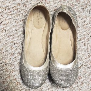 Bandolino Ballet Flats- Gold Sparkle